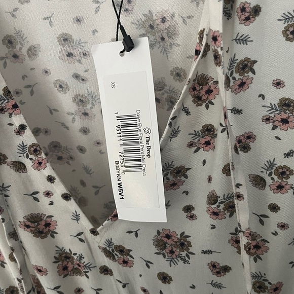 NWT The Drop Soft Pink Floral Pr Lined Midi tiered Dress - Size Small - Picture 7 of 12